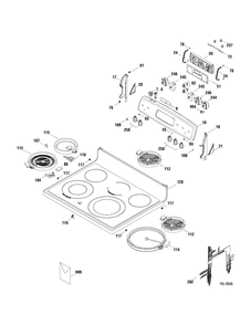 CONTROLS & COOKTOP Diagram and Parts List for JCB710SP1SS  General Electric Range
