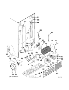 UNIT PARTS Diagram and Parts List for ZFSB25DTBSS  General Electric Refrigerator