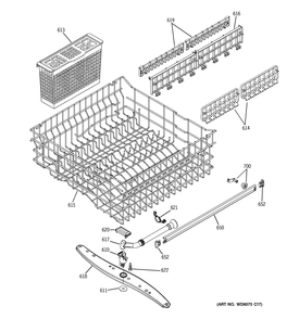 UPPER RACK ASSEMBLY Diagram and Parts List for 4070810  General Electric Dishwasher