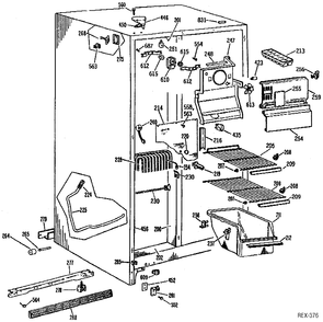 CABINET Diagram and Parts List for TFXC22ZRAAD  General Electric Refrigerator