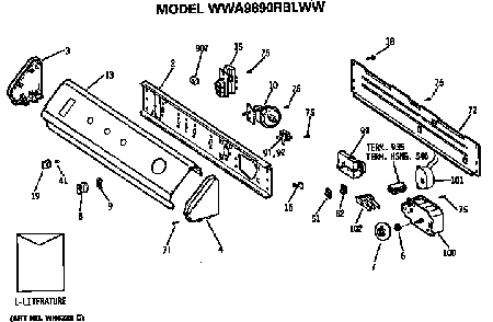 Part Location Diagram of WD9X249 GE PUSHBUTTON