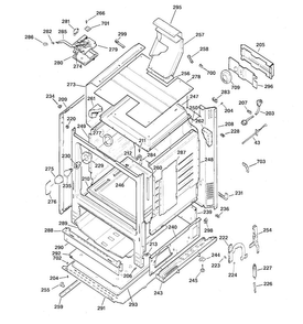 Body Parts Diagram and Parts List for JGBP30BEA3WH  General Electric Range