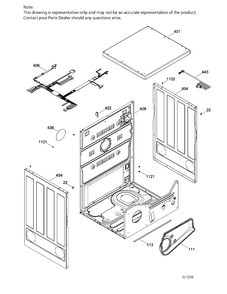 CABINET Diagram and Parts List for PCKS443EB5WW  General Electric Dryer
