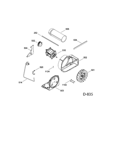 BLOWER & DRIVE Diagram and Parts List for GFMN110ED0WW  General Electric Dryer