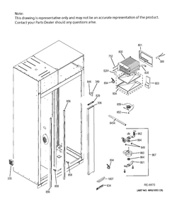 FZ SECTION Diagram and Parts List for ZISB480DHC  General Electric Refrigerator