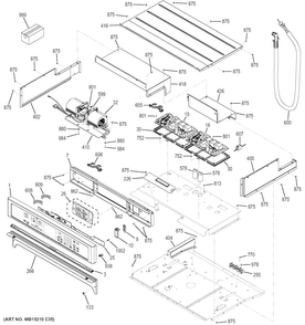 Control Panel Diagram and Parts List for PT9550SF3SS  General Electric Wall Oven