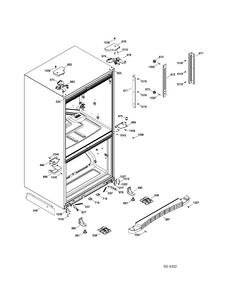 HINGE PARTS Diagram and Parts List for GFRF2KBYHWW  General Electric Refrigerator