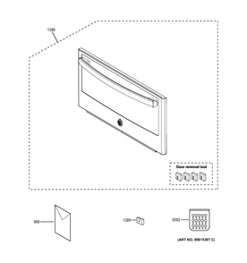 MICROWAVE DOOR Diagram and Parts List for PK7800EK1ES  General Electric Wall Oven
