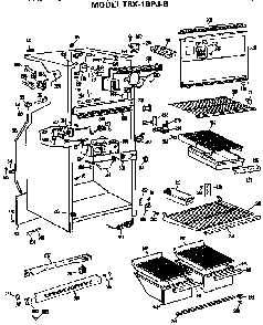 Cabinet Parts Diagram and Parts List for TBX18PJB  General Electric Refrigerator