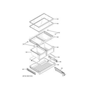 Fresh Food Shelves Diagram and Parts List for GNE21FYKJFFS  General Electric Refrigerator