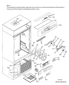 CONTROLS & COMPONENTS Diagram and Parts List for ZIP360NHB  General Electric Refrigerator