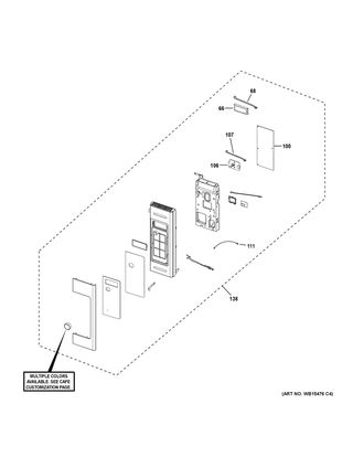 Control Parts Diagram and Parts List for CVM517P4M1W2  General Electric Microwave