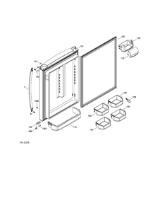 FF DOOR Diagram and Parts List for ADRF0MBZGRWW  General Electric Refrigerator