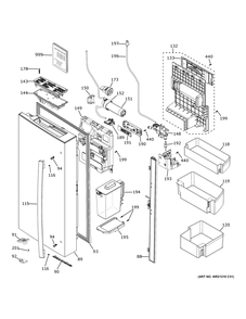 Left Door And Water Pitcher Diagram and Parts List for PGE29BYTDFS  General Electric Refrigerator