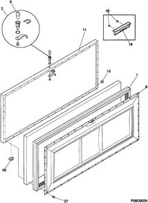 DOOR ASSEMBLY Diagram and Parts List for 81870  General Electric Freezer