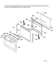 DOOR Diagram and Parts List for MCRS20SF1SS  General Electric Range