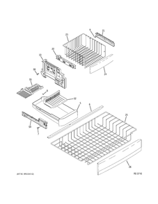 Fz Shelves Diagram and Parts List for PSKS333EB4WW  General Electric Refrigerator
