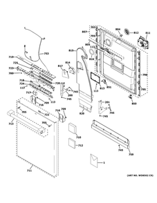 Escutcheon And Door Assembly 1 Diagram and Parts List for ZDT985SPN0SS  General Electric Dishwasher