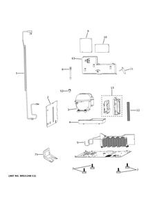 Machine Compartment Diagram and Parts List for CCR06DM2PBS5  General Electric Wine and Beverage Cooler
