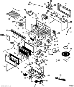 BODY PARTS Diagram and Parts List for JVM1460SAC01  General Electric Microwave
