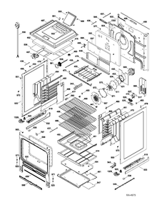 BODY PARTS Diagram and Parts List for P2S975SER2SS  General Electric Range