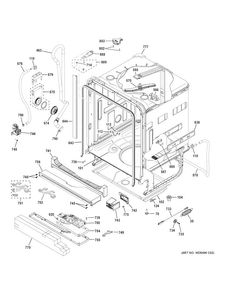 Body Parts Diagram and Parts List for GDT720SSF2SS  General Electric Dishwasher