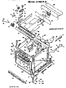 Lower Oven Diagram and Parts List for JKP38GJ6  General Electric Wall Oven