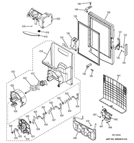 Ice Maker And Dispenser Diagram and Parts List for JCB730DF3BB  General Electric Range