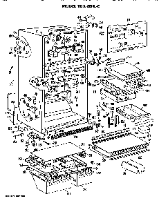 Cabinet Parts Diagram and Parts List for TBX25RLER  General Electric Refrigerator