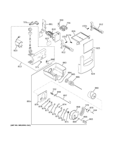 Ice Maker And Dispenser Diagram and Parts List for PSB42YSNMSS  General Electric Refrigerator