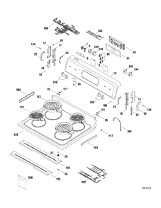 CONTROLS & COOKTOP Diagram and Parts List for RCB787WJ5WW  General Electric Range