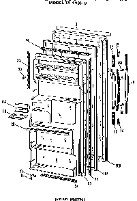 Door Diagram and Parts List for TA14SFB  General Electric Refrigerator