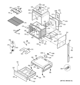 Body Parts Diagram and Parts List for JSP39CK5CC  General Electric Range