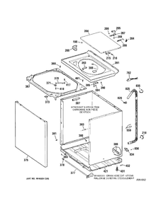 CABINET Diagram and Parts List for 57731H2WW  General Electric Washer