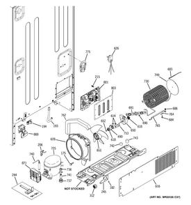 Machine Compartment Diagram and Parts List for PFCF1PJZBWW  General Electric Refrigerator