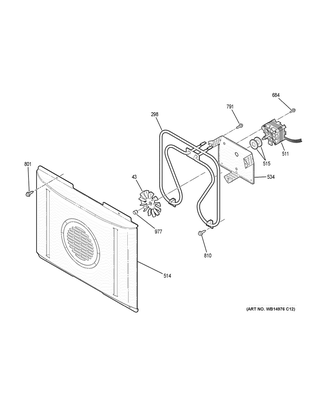 Convection Fan Diagram and Parts List for PHB920FJ4DS  General Electric Range
