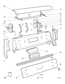 CONTROL PANEL Diagram and Parts List for 10671-2  General Electric Range