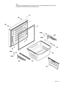 FREEZER DOOR Diagram and Parts List for PDE21KGKBKWW  General Electric Refrigerator