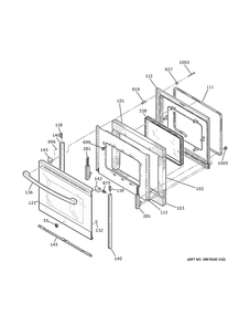 Door Diagram and Parts List for JB625RKBSS  General Electric Range