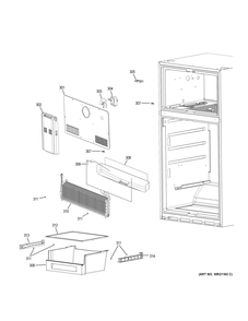 FREEZER SECTION Diagram and Parts List for G6S28TSLBSS  General Electric Refrigerator