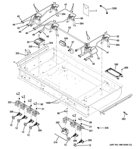 GAS & BURNER PARTS Diagram and Parts List for ZGP486LDR4SS  General Electric Range