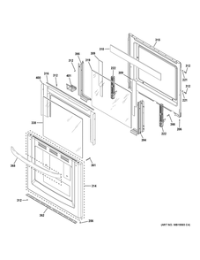 Door Parts Diagram and Parts List for RAS240DM2WW  General Electric Range