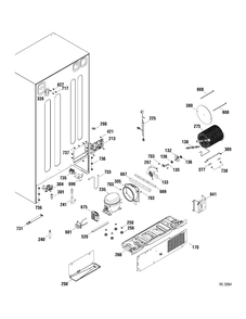 SYSTEM PARTS Diagram and Parts List for PSDS3YGXAFSS  General Electric Refrigerator