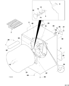 CABINET/DRUM Diagram and Parts List for PSXH43GV0WW  General Electric Dryer