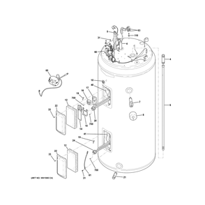 Water Heater Assembly Diagram and Parts List for PH80S10BPY01  General Electric Water Heater