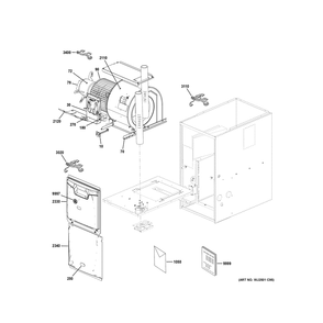 Cabinet (1) Diagram and Parts List for NF80D070S3BR0  General Electric Furnace