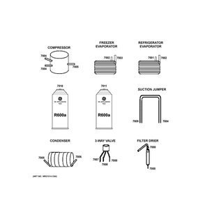Lokring Connectors Diagram and Parts List for CVE28DP4NHW2  General Electric Refrigerator