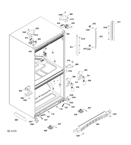 HINGE PARTS Diagram and Parts List for PFRS2MJXBSS  General Electric Refrigerator