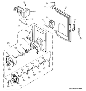 Ice Maker & Dispenser Diagram and Parts List for CFE28USHCSS  General Electric Refrigerator