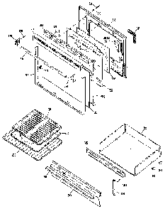 Door And Drawer Diagram and Parts List for JGBS18GEN1  General Electric Range